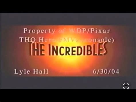 The Incredibles (Workprint excerpts from the Gamecube prototype).
